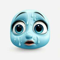 cara con lágrimas de alegría emoji en blanco antecedentes alto foto