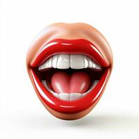 Face with Tongue emoji on white background high quality photo