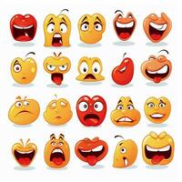 caras con lengua emojis 2d dibujos animados vector ilustración en foto