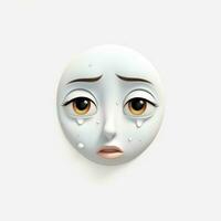 Face with Tears of Joy emoji on white background high photo