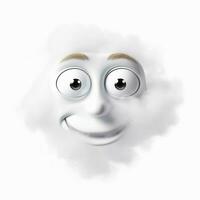 Face with Steam From Nose emoji on white background high photo