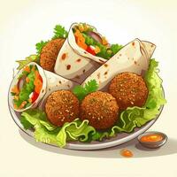 falafel 2d vector ilustración dibujos animados en blanco antecedentes foto