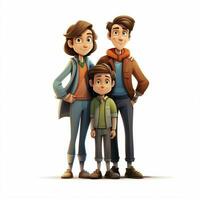 Family Man Boy 2d cartoon illustraton on white background photo