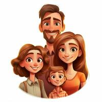 Family Man Girl 2d cartoon illustraton on white background photo