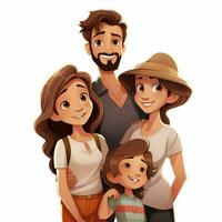 familia 2d dibujos animados ilustracion en blanco antecedentes alto foto