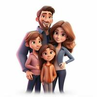 familia hombre niña chico 2d dibujos animados ilustracion en blanco foto