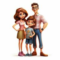 Family Man Man Girl Girl 2d cartoon illustraton on white photo