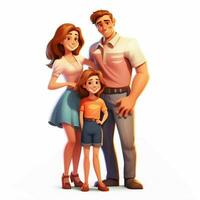 familia hombre hombre niña niña 2d dibujos animados ilustracion en blanco si foto