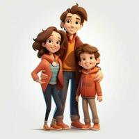 Family Woman Woman Boy Boy 2d cartoon illustraton on white photo