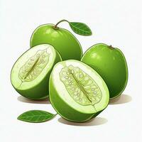 Feijoa 2d cartoon illustraton on white background high qua photo