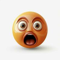 Fearful Face emoji on white background high quality 4k hdr photo