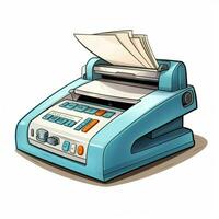 Fax 2d cartoon illustraton on white background high qualit photo