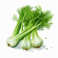 Fennel 2d vector illustration cartoon in white background photo