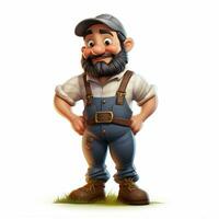 Farmer 2d cartoon illustraton on white background high qua photo