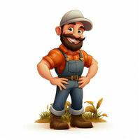 Farmer 2d cartoon illustraton on white background high qua photo