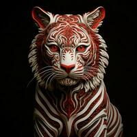 Ferocious feline with mesmerizing stripes photo