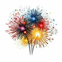 Fireworks 2d cartoon vector illustration on white backgrou photo