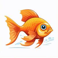 Fish 2d cartoon vector illustration on white background hi photo