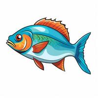 Fish 2d vector illustration cartoon in white background hi photo