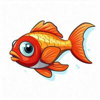 Fish 2d cartoon vector illustration on white background hi photo