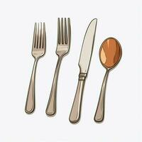 Flatware 2d cartoon illustraton on white background high q photo