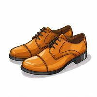 Flat Shoe 2d cartoon illustraton on white background high photo