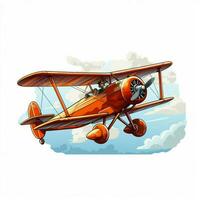 Flying 2d cartoon vector illustration on white background photo