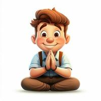 Folded Hands 2d cartoon illustraton on white background hi photo