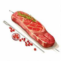 comida carne termómetro 2d dibujos animados ilustracion en blanco respaldo foto