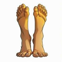 Foot 2d cartoon illustraton on white background high quali photo