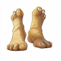 Foot 2d cartoon illustraton on white background high quali photo