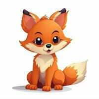 Fox 2d cartoon vector illustration on white background hig photo