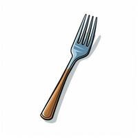 Fork 2d cartoon vector illustration on white background hi photo