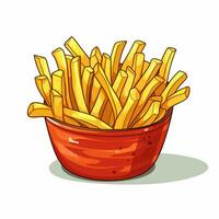 French Fries 2d vector illustration cartoon in white backgound photo