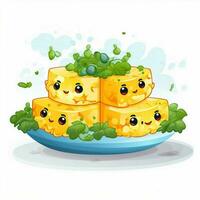 Frittatas 2d vector illustration cartoon in white background photo