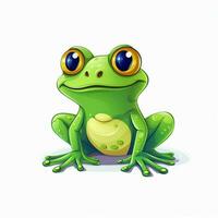 Frog 2d cartoon vector illustration on white background photo