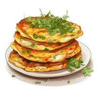 Frittatas 2d vector illustration cartoon in white background photo