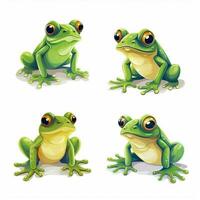 Frogs 2d vector illustration cartoon in white background photo