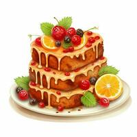 Fruitcakes 2d vector illustration cartoon in white backgro photo
