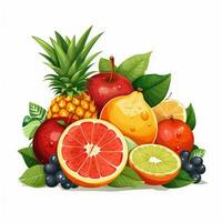 Fruit 2d vector illustration cartoon in white background h photo