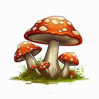 Fungi 2d vector illustration cartoon in white background h photo