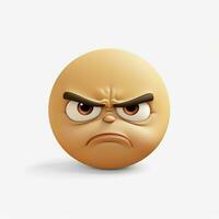 Frowning Face emoji on white background high quality photo
