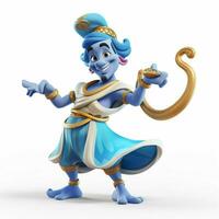 Genie 2d cartoon illustraton on white background high qual photo