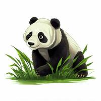 gigante panda 2d dibujos animados vector ilustración en blanco antecedentes foto