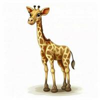 Giraffe 2d cartoon vector illustration on white background photo