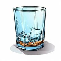 Glass 2d cartoon illustraton on white background high qual photo