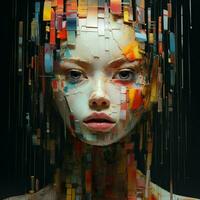 Glitch-induced imperfections transforming into captivating photo