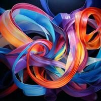 Glowing ribbons of technicolor brilliance photo