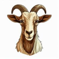 Goat 2d cartoon vector illustration on white background hi photo