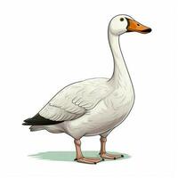 Goose 2d cartoon vector illustration on white background h photo